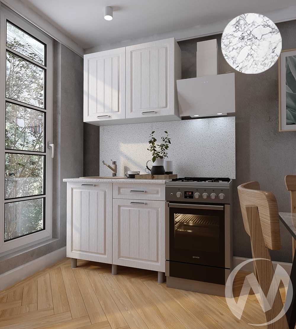 Кухня Лаура 1.0м (корпус белый/клен белый) 26мм мрамор итальянский