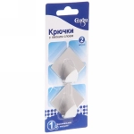 Крючки в наборе 2шт из нержавеющей стали на липкой основе «БАСТОФ», форма ромб, нагрузка 1кг