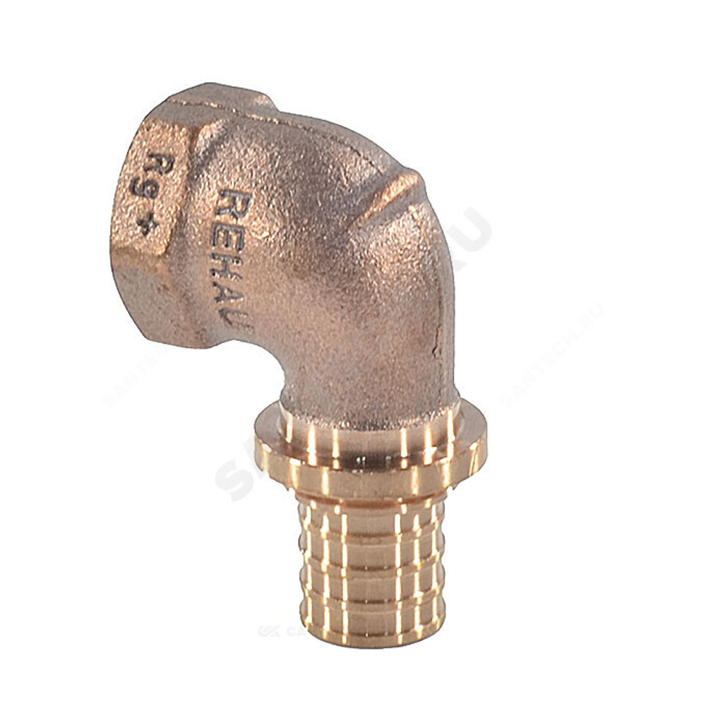 Угольник для PE-X труб аксиальный бронза Дн 20х3/4" ВР RAUTITAN RX+ Rehau 14563561001 (13660971001)