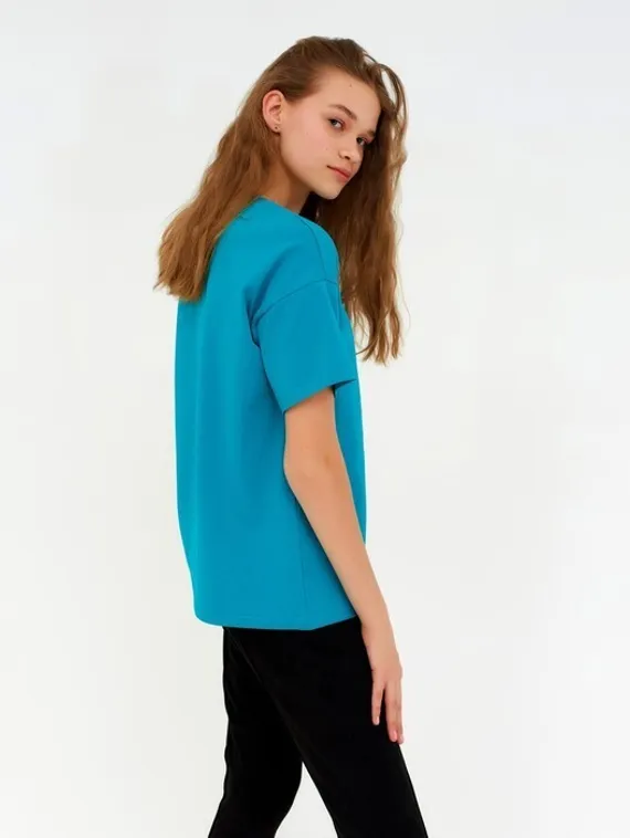Футболка женская MINAKU: Basic line, цвет аквамарин, размер 50