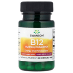 Swanson Vitamins, B12 гидроксикобаламин, ягодное ассорти, 1000 мкг, 60 жевательных таблеток