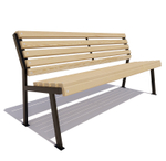 Скамейка стальная "Ретро" сосна 1,8м, без подлокотников, лак