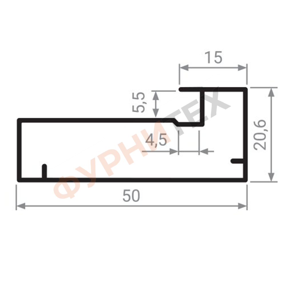 Профиль рамочный MZ.04 широкий 45 мм L=3000, Инокс