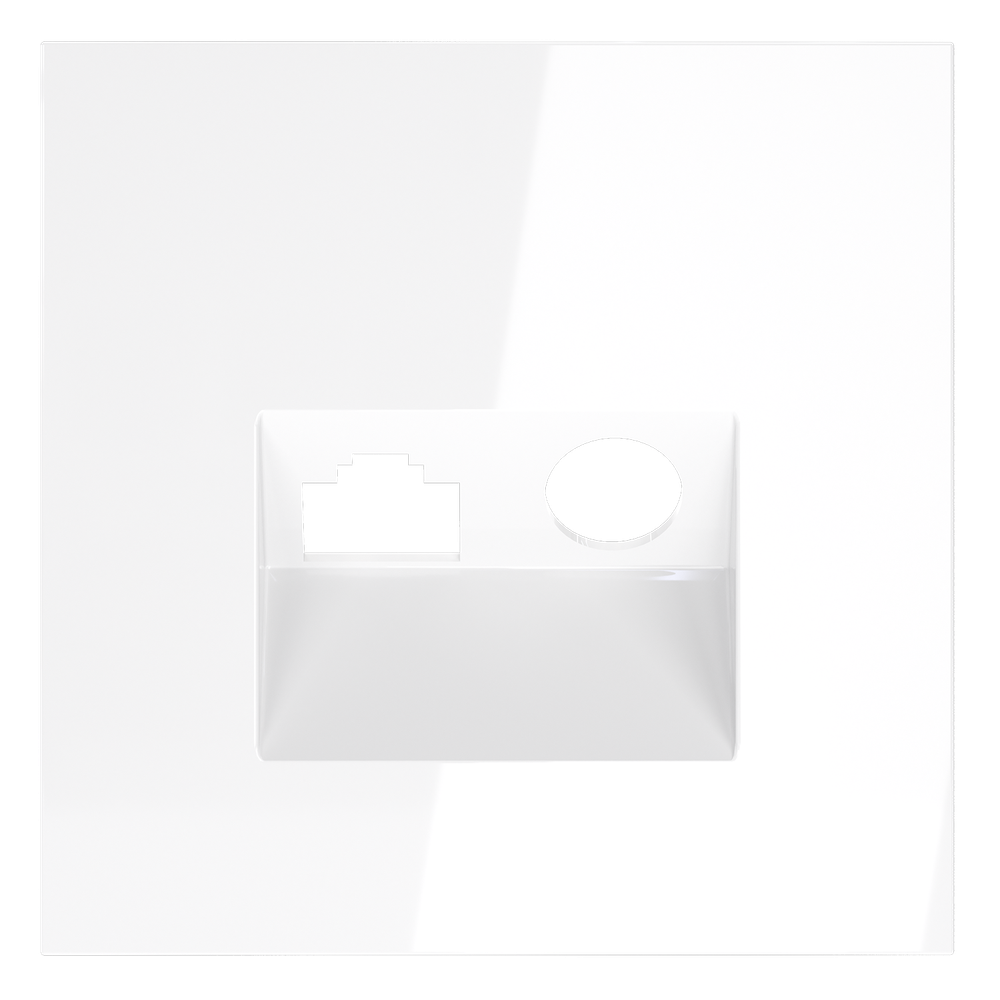 Накладка для розетки TV+RJ45 кат. 6, S70 (белый глянцевый)