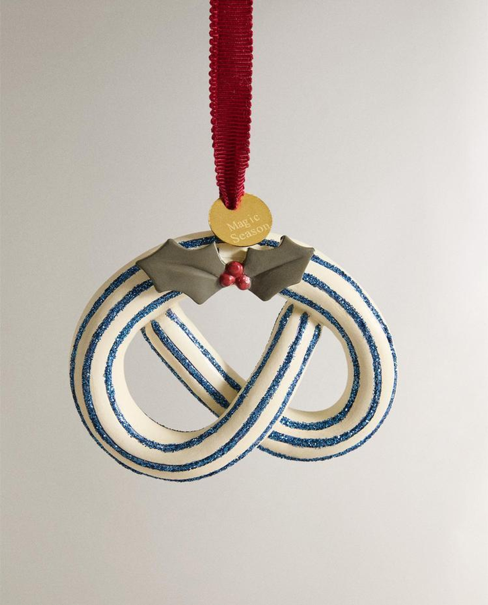 ZARA HOME ЁЛОЧНОЕ УКРАШЕНИЕ "КРЕНДЕЛЬ", СИНИЙ