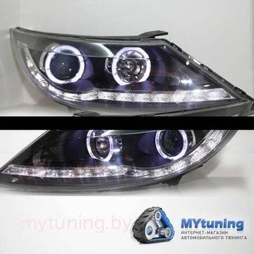 Передние фары Kia Sportage R angel eyes YZ type