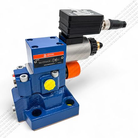 DBEME20-7X/50Y-8G24K31A1M - Пропорциональный предохранительный клапан со встроенным усилителем (OBE), Ду25, 0–10 В, регулировка давления до 50 бар, сигнал управления 0–10 В, катушка 800 мА