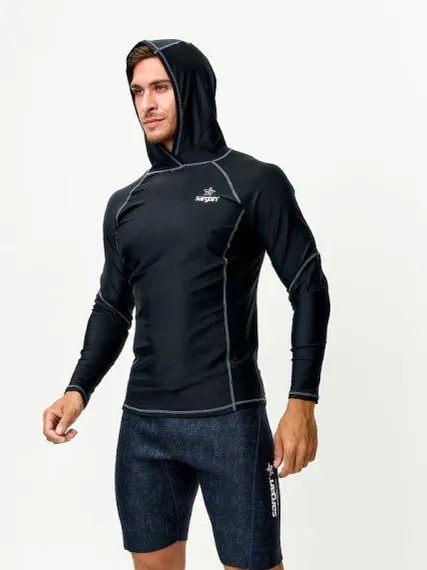 Футболка рашгард лонгслив Sargan Скелетон-Сап Худи UPF 50+ черный