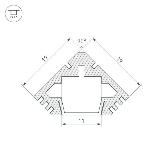 Профиль Arlight PDS45-T-2000 ANOD White 018264