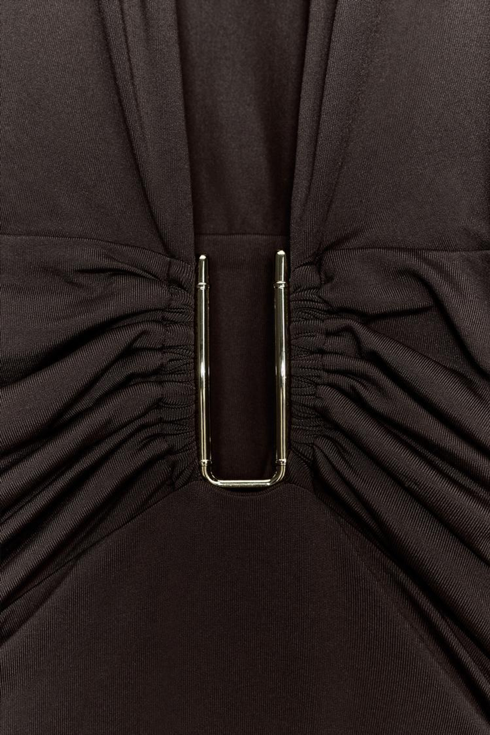 ZARA БОДИ ИЗ ПОЛИАМИДА С ДРАПИРОВКОЙ, ТЕМНЫЙ ХАКИ