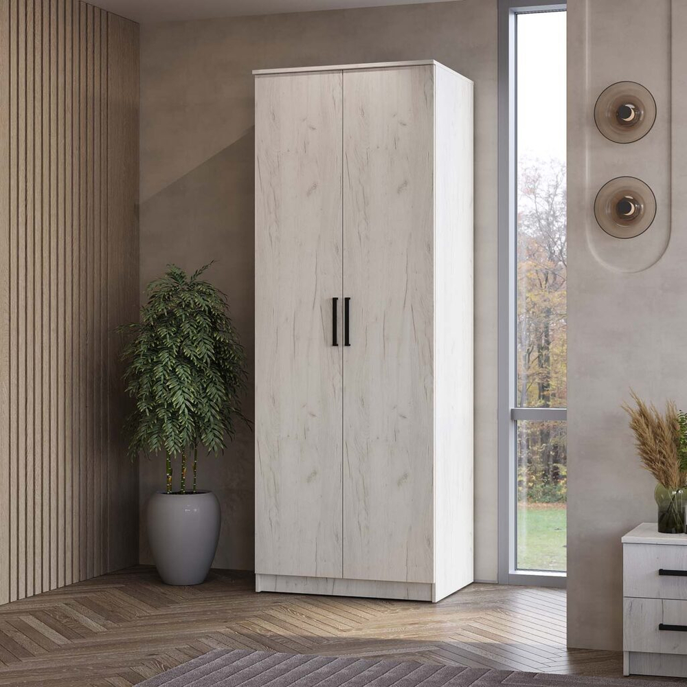 Фиеста шкаф 2-х ств. 802*2216*610 КРАФТ БЕЛЫЙ БТС