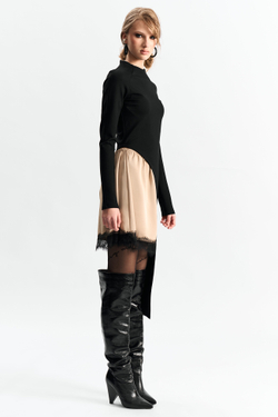 Мини-юбка с кружевом 1264 золото