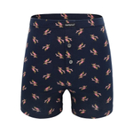 Хлопковые трусы-боксеры на пуговках с принтом в виде такс (Размер: XXL) (Цвет: темно-синий)