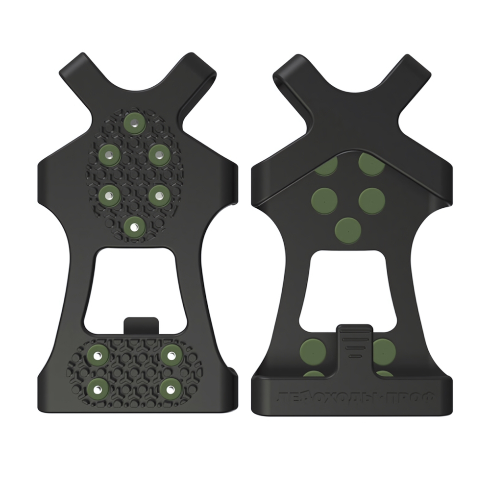 Приспособление для ходьбы в гололед "ЛЕДОСТУПЫ (ЛЕДОХОДЫ) - ПРОФ" (10+10 МЕТАЛЛ шипов, на обувь 39-48, XL размера )