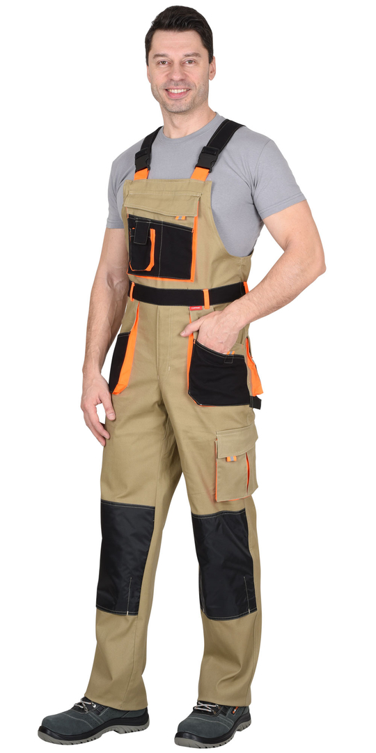 Полукомбинезон СИРИУС-МАНХЕТТЕН песочный с оранж. и черным