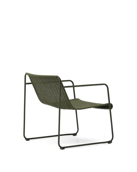 Кресло Maurina из оцинкованной стали зелёного цвета и зелёным шнуром La Forma Испания