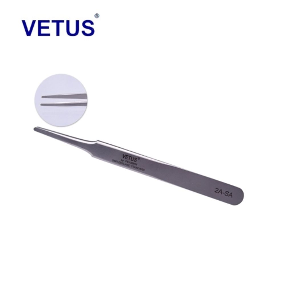 Пинцет прямой Vetus 2A-SA Tweezers, Neicha, 120 мм.