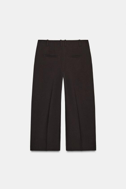 ZARA УКОРОЧЕННЫЕ БРЮКИ — ZW COLLECTION, КОРИЧНЕВЫЙ