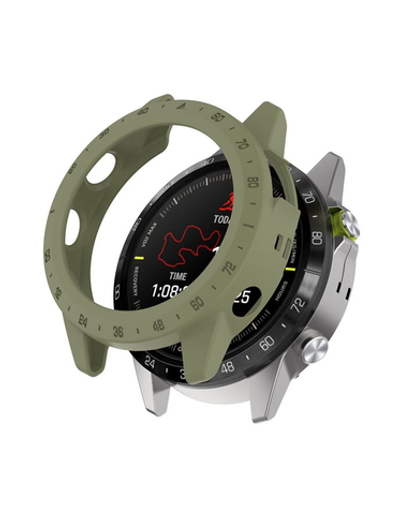 Защитный бампер чехол для часов Garmin MARQ Gen 2 Adventurer Athlete Aviator Captain Golfer материал TPU (Зеленый Хаки)
