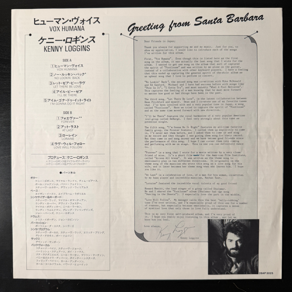 Kenny Loggins – Vox Humana (Япония 1985г.)