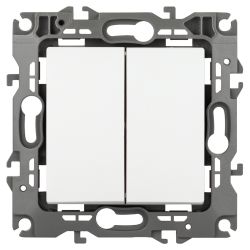 Выключатель ЭРА Серия 12 12-1104-01М двойной, 10АХ-250В, белый матовый