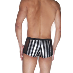 Мужские трусы боксеры черные в серебристую полоску LaBlinque LB15538