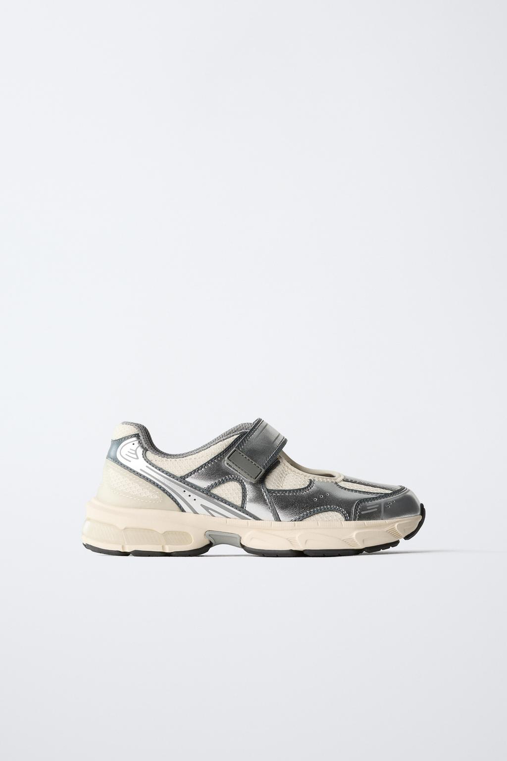 ZARA ОТКРЫТЫЕ КРОССОВКИ, СЕРЕБРИСТЫЙ