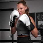Боксёрские перчатки Hayabusa E1 Boxing white/silver