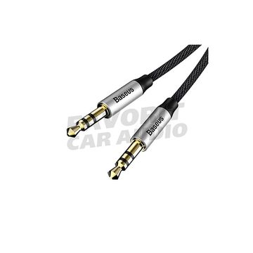 Кабель AUX, Jack 3,5mm(m) - Jack 3,5mm(m) Baseus M30, Yiven, 0.5м, круглый, ткань, в переплёте, цвет: серебряный