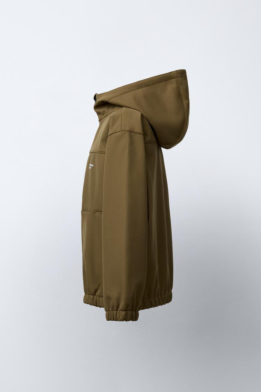 ZARA ТЕХНИЧЕСКАЯ КУРТКА С КАПЮШОНОМ, СВЕТЛО-КОРИЧНЕВЫЙ