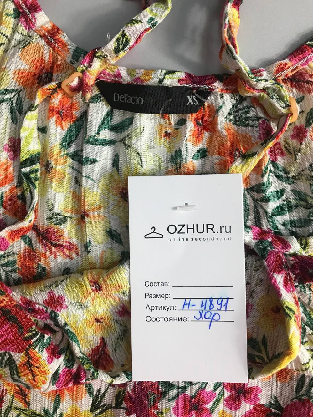 Топ Defacto цветочный, маркировка XS, визуально 42 размер