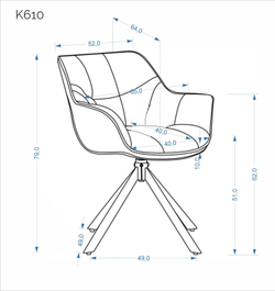 Стул HALMAR K610 бежевый/черный, поворотный