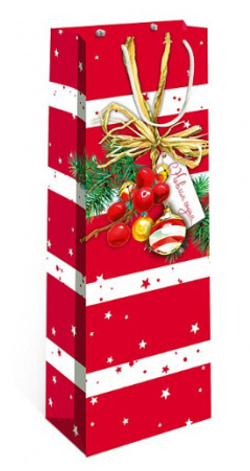 Сумка лам.12,5*36*8,5 под бутылку НГ ассорти 1шт