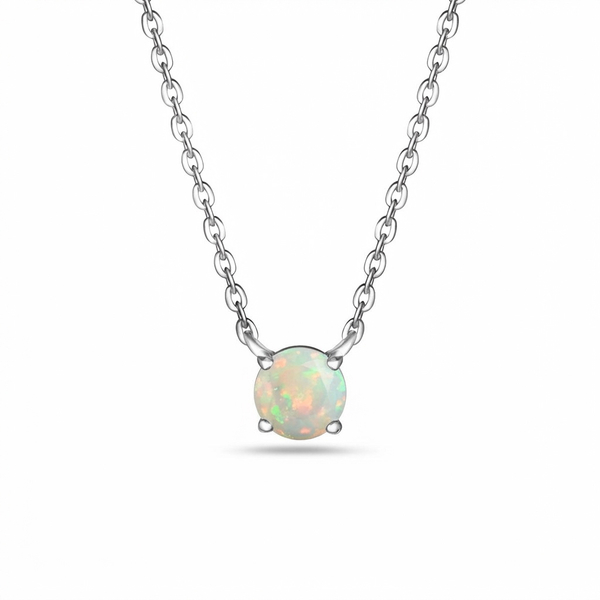 Колье Вальс с белым опалом