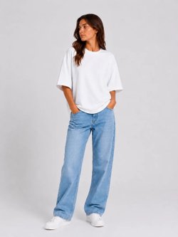 Футболка женская белая oversize M-XL