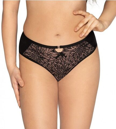 Трусики-слипы с цветочным кружевом (Размер: XXL) (Цвет: черный)