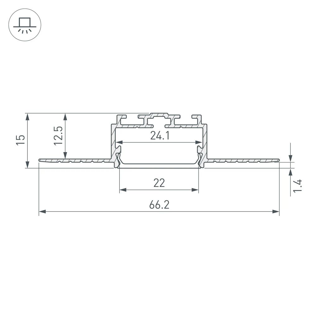 Профиль PLS-LOCK-H15-F-HIDE-2000 (Arlight, Алюминий) 058956