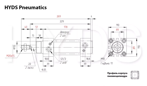 DNC-100-40-PPV-A Пневмоцилиндр