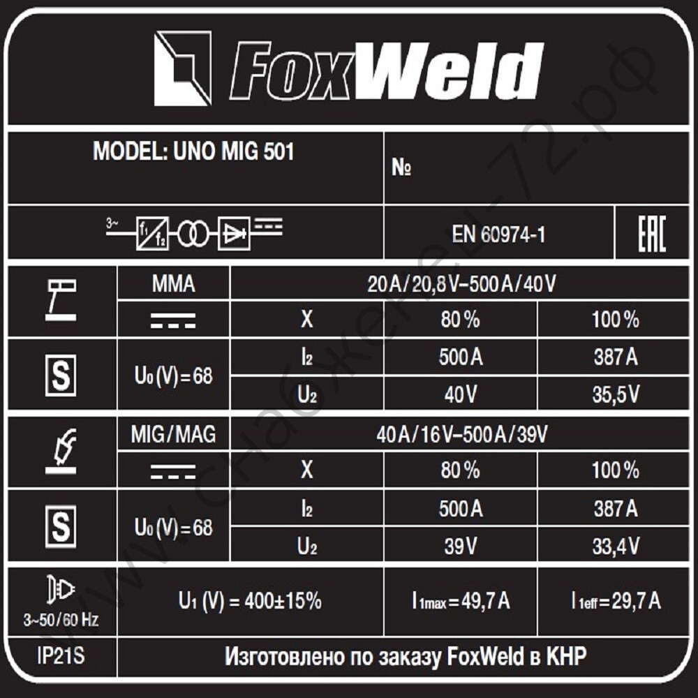 Сварочный полуавтомат UNO MIG 501