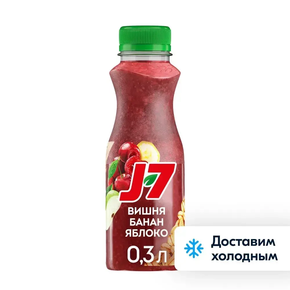 Смузи Банан-Яблоко-Вишня J7 Полезный Перекус со злаками 0,3л