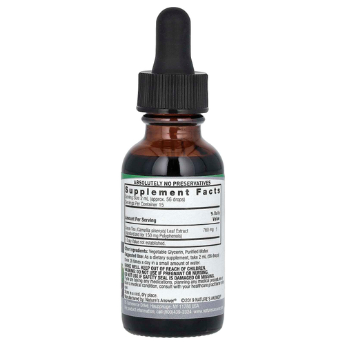 Nature's Answer, Экстракт зеленого чая, без спирта, 760 мг, 30 мл (1 жидк. Унция)