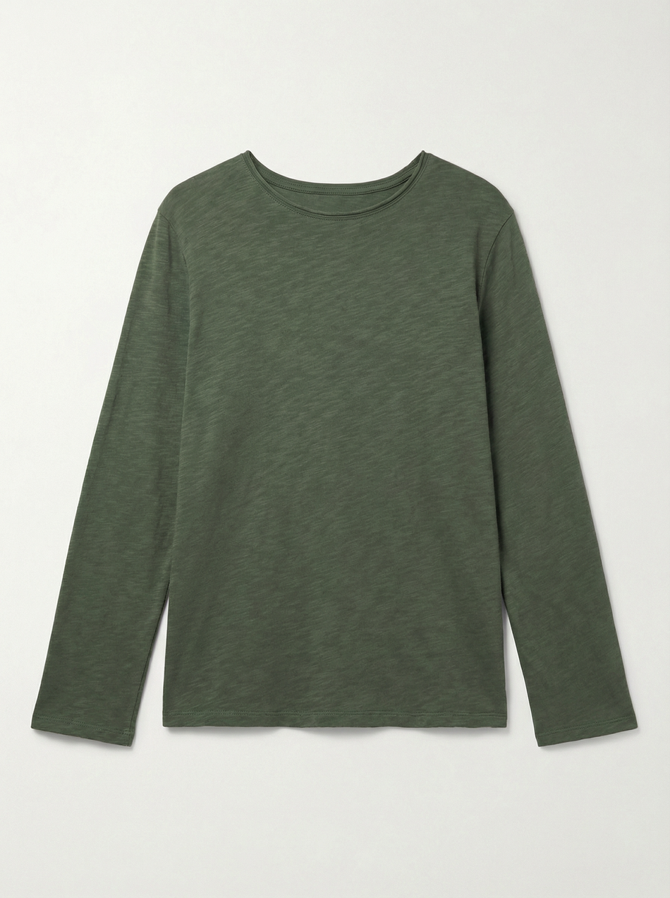 Классический лонгслив из хлопка-слаб
