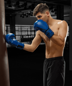 Перчатки боксерские ODIN, ПУ, синий, 8 oz