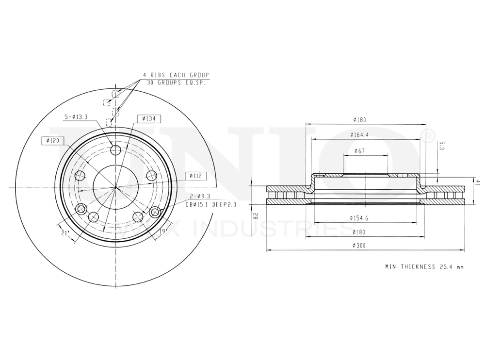 Диск тормозной передний UNIO BRD-20298