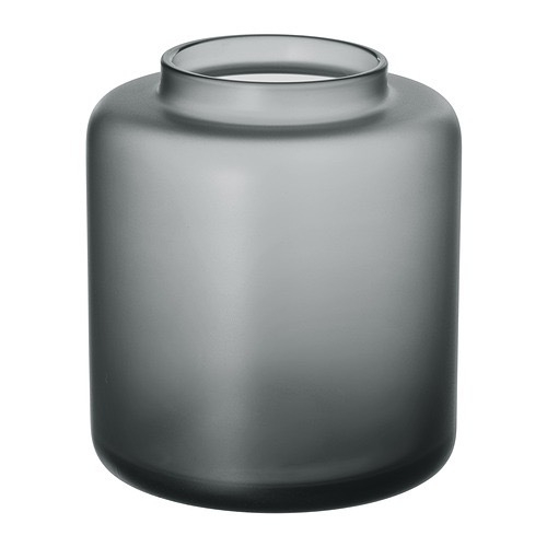 КОНСТФУЛЛ KONSTFULL Ваза 10 см, серая/матовая