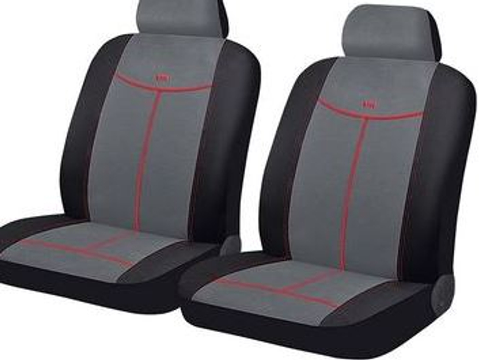 Накидки сидений Перед CarFashion (2шт) -Фронт «SOTA FRONT» 26171 -Экокожа+Велюр черный/черный/черный
