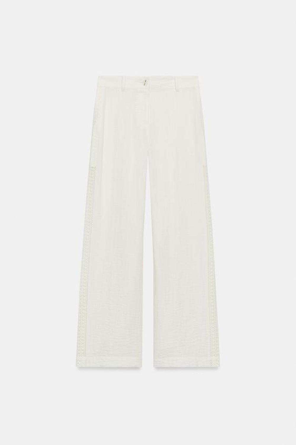 ZARA БРЮКИ С БОКОВЫМИ ВСТАВКАМИ, ЭКРЮ