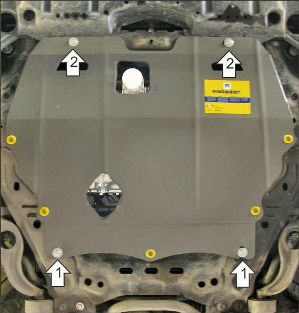 Защита картера двигателя, КПП. 2 мм, Сталь. для Mazda 6 2007-2012, Motodor.71105