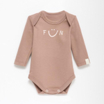 Боди с дл. рукавом "Fun" р.62-68 см, бежевый 9539125 (Крошка Я)