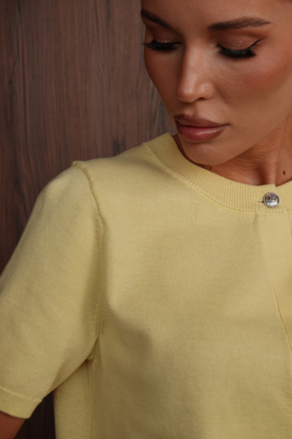 Кардиган с коротким рукавом из хлопка